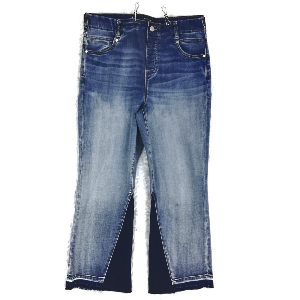 Liverpool Womens‎ Jeans Gia Glider Crop Flare Blue Denim High Rise Alverstone 12